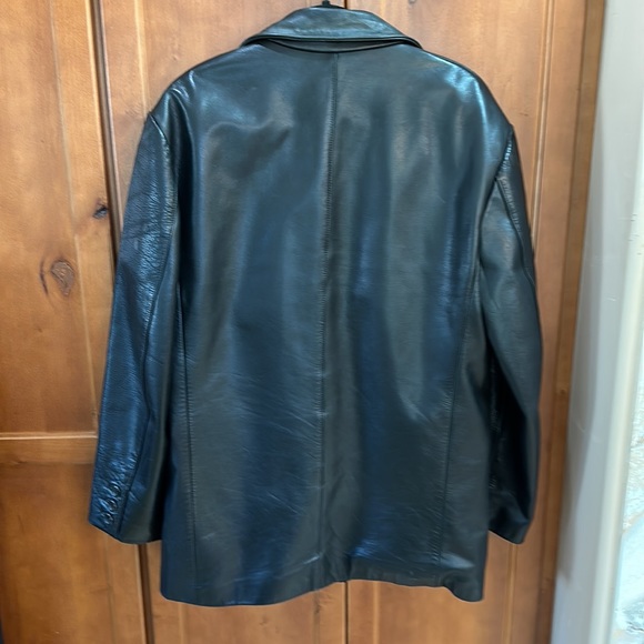 Marc New York Button Down 100% Leather Jacket Black Size L - Picture 4 of 10